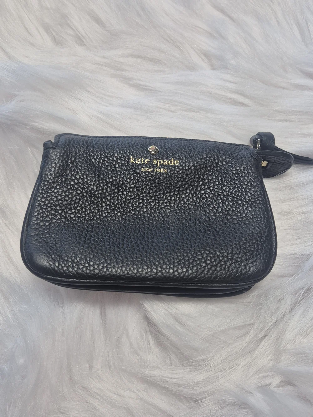 New Women’s Kate Spade Change Purse / Card Case – Black Leather